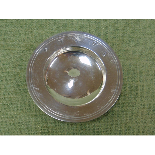 15 - Circular Britannia standard silver pin tray, 3.75