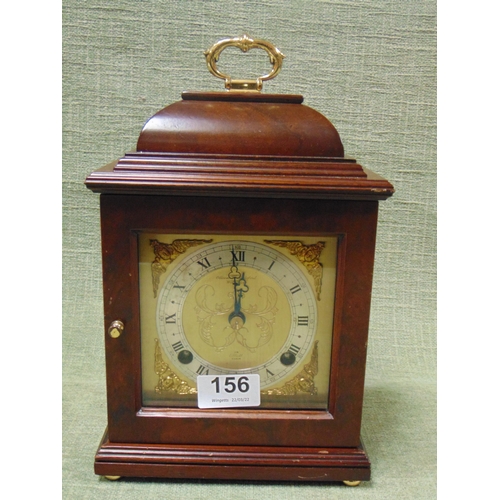 156 - Elliott burr wood bracket clock with lever escapement, 9.5