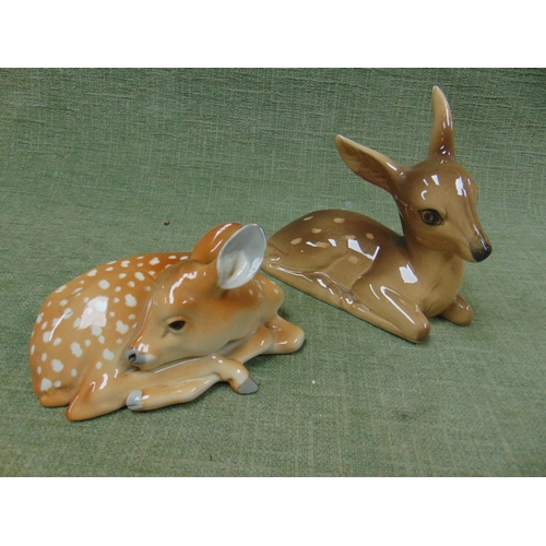 165 - Duchy Pottery Fawn and a Russian ceramic fawn.