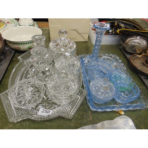 250 - Two glass trinket sets.
