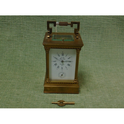 27 - L'Epee, Saint Suxanne, France, gilt brass cased repeater carriage clock, 6.5