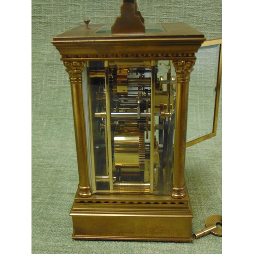 27 - L'Epee, Saint Suxanne, France, gilt brass cased repeater carriage clock, 6.5