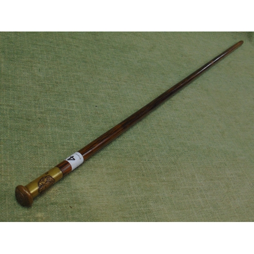 47 - Walking cane with Royal Engineer's badge and crest to the brass top, 31.5