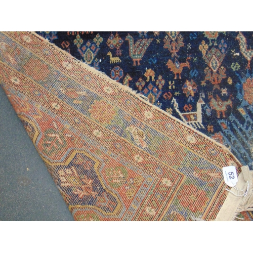 52 - Antique Persian rug, approx. 74 x 56