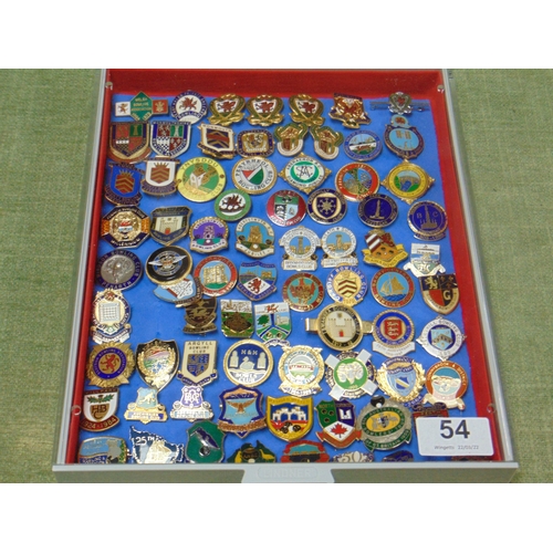 54 - Collection of approx. 75 mainly enamel Bowling Club badges.