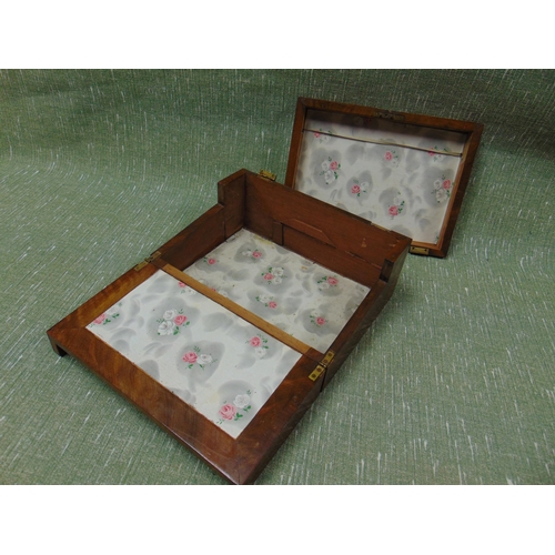 62 - Parquetry inlaid walnut trinket box.