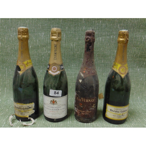 84 - One bottle of Vve Pelletier Champagne and three others, (4).