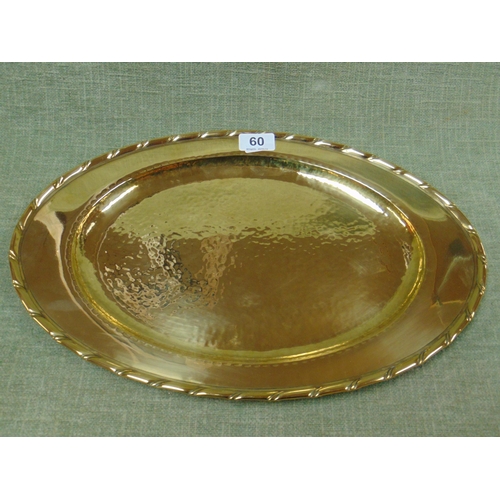 60 - J. Wellens, brass oval tray, 17