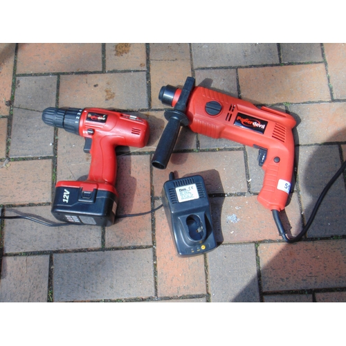 513 - Power Devil electric drill and a 12v cordless drill (2),