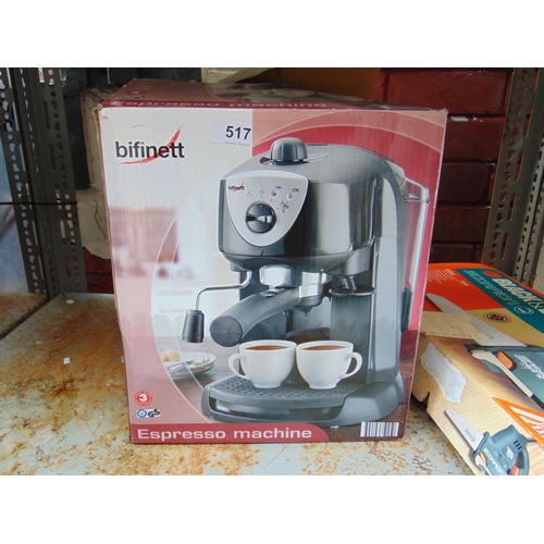 517 - Boxed Bifinetl espresso machine.