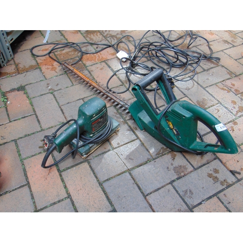 530 - Electric hedge trimmer and a sander (2).