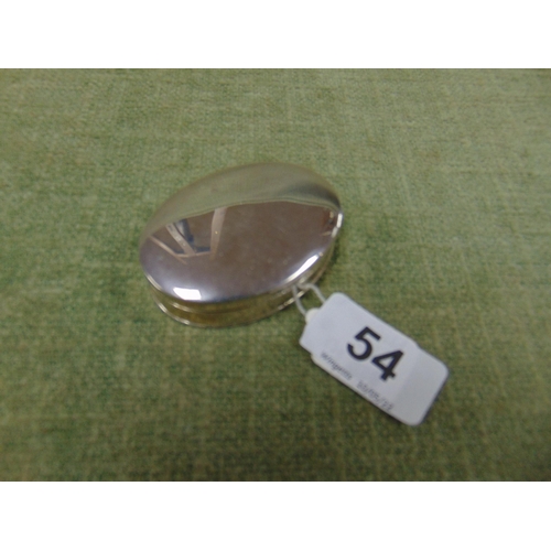 54 - Silver oval form snuff box, Sheffield 1983.