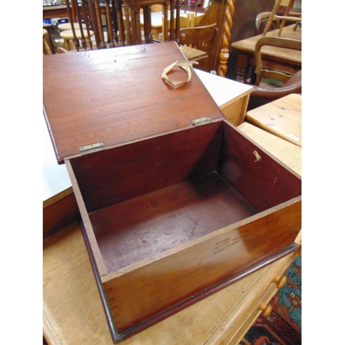 399 - 19th century mahogany box. 6 x 16.5 x 12.5