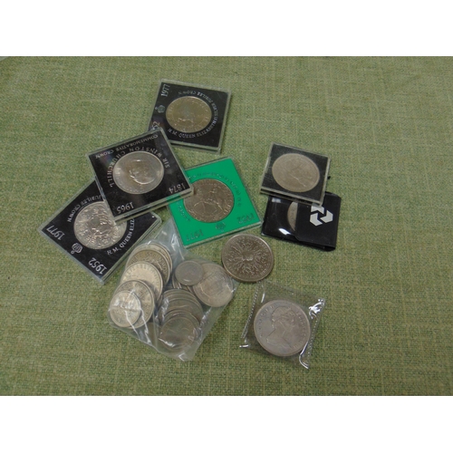 39 - Collection of pre decimal coins and 11 commemorative Crowns.