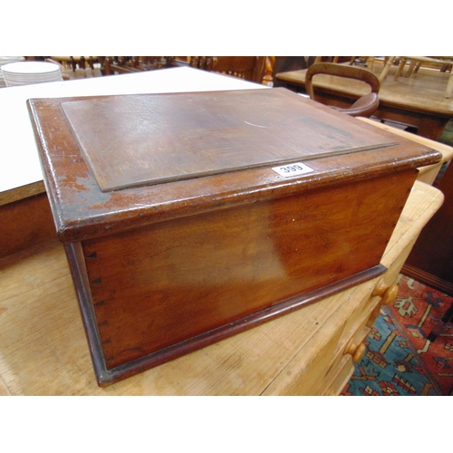 399 - 19th century mahogany box. 6 x 16.5 x 12.5