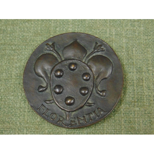 41 - Large Bronze medallion commemorating the 500th anniversary of the birth of Lorenzo de Medici of Flor... 