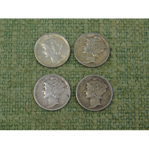 236 - Four Silver US Dimes 1935,1939 and 1943 x .