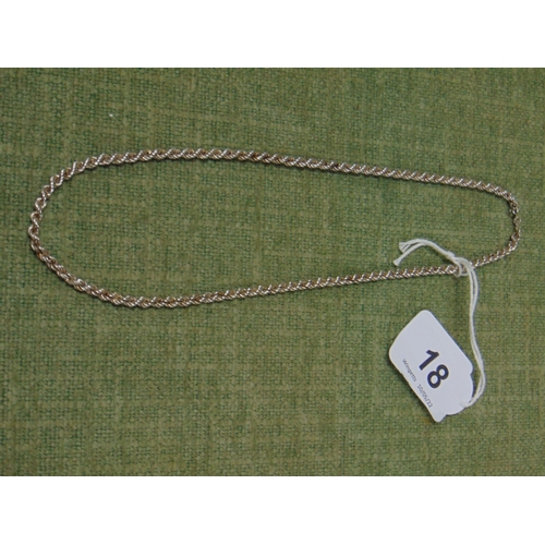 18 - Silver rope twist ladies necklace.