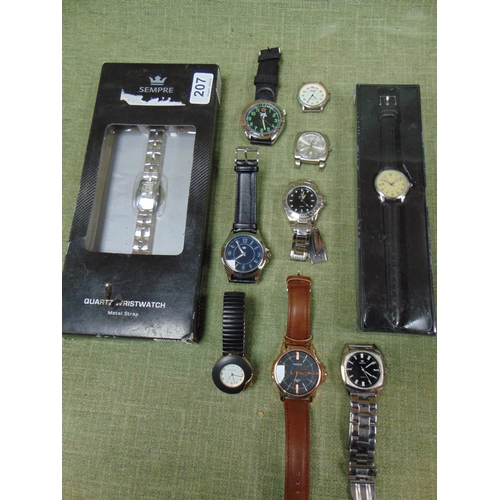 207 - Quantity of Gent's wrist watches.