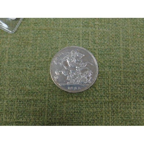 241 - Silver Victorian Crown 1893, VF condition.