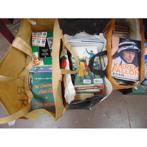 259 - Large collection of horse racing books.