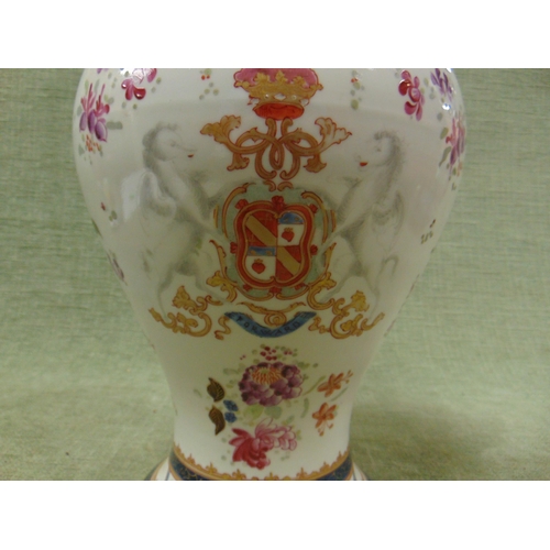 124 - 19th century Chinese armorial baluster vase with cover, 15