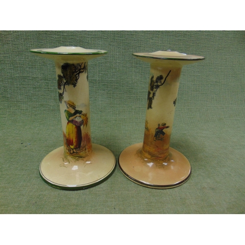 173 - Large pair of Royal Doulton English Old Scenes, The Gleaners, 9