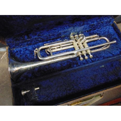 212 - Henri Selmer trumpet in case.