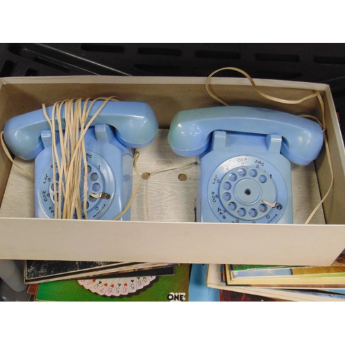 214 - Boxed retro Playcraft intercom telephone set.