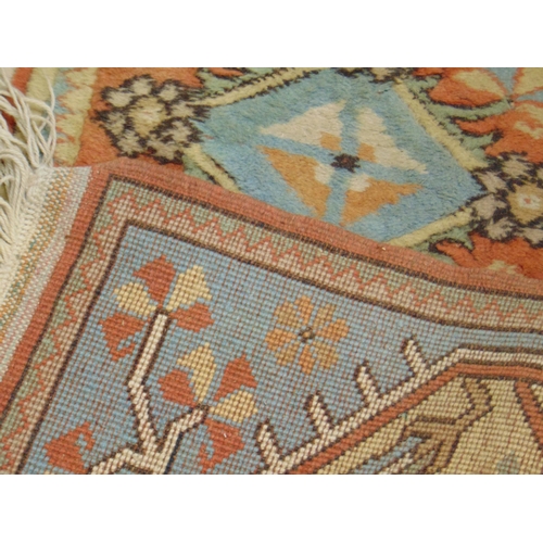 323 - Persian red , yellow and blue colured runner, having geometric pattern, 120 x 32.5