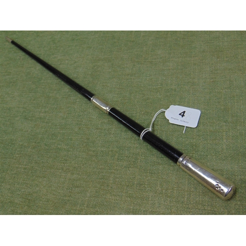 4 - Silver mounted conductor's baton, 20