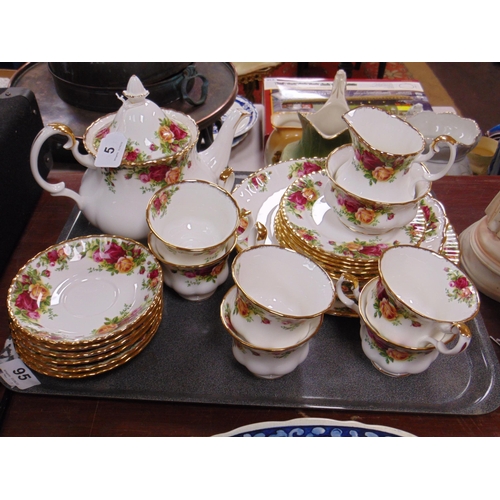 5 - Royal Albert Old Country Roses tea service, approx. 23 pieces.