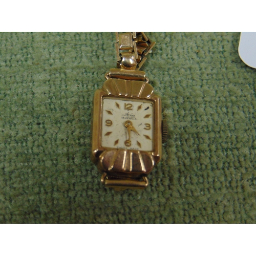 55 - Avia Art Deco gold ladies wristwatch