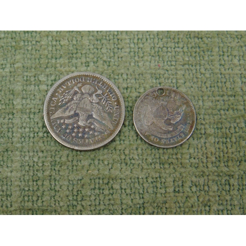 83 - Two USA silver coins - Dime 1814 and Quarter 1899.