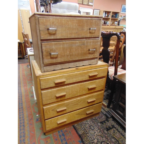 188 - An oak three drawer chest and one other. (2).