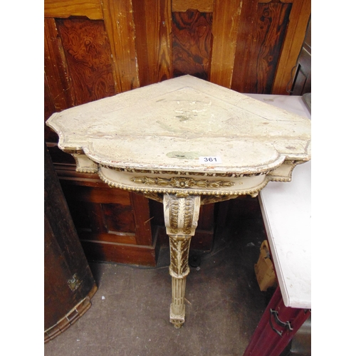 250 - Gilt wood corner console table. 33