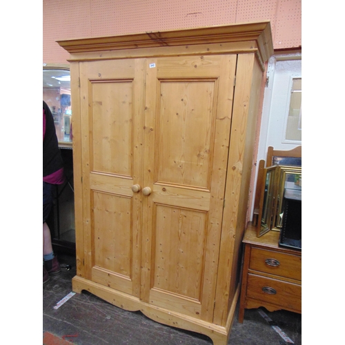 348 - Modern pine double door wardrobe, 77 x 55 x 25