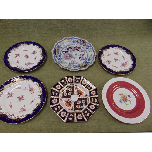 1 - Royal Crown Derby Imari 2451 pattern octagonal plate,9.5