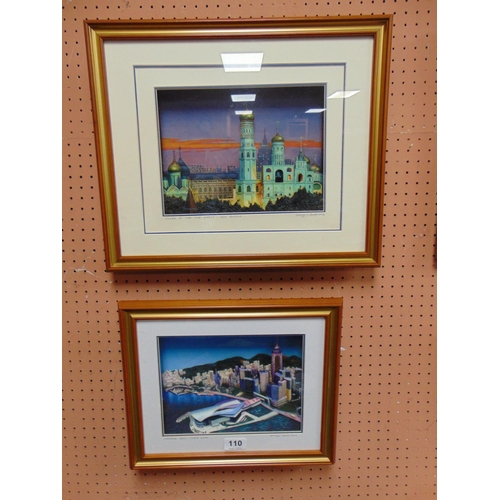 110 - Garry J. Ladd 2002, two framed and glazed three dimensional pictures, Tower of Ivan the Great and Ho... 