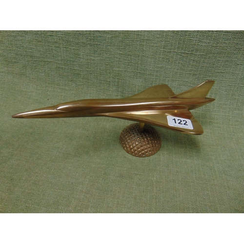 122 - Cast bronze model of Concorde, 13