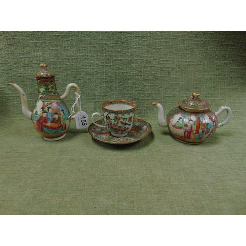 155 - Two Famille Rose teapots, etc.