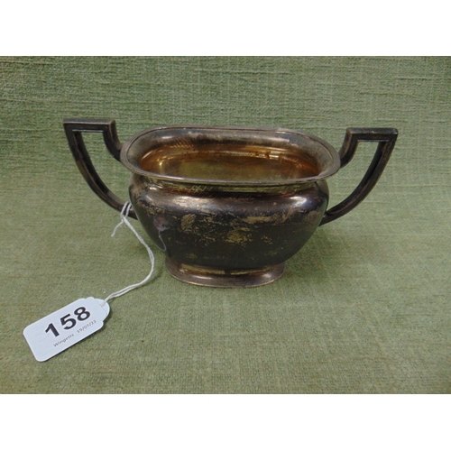 158 - George V silver two handled sugar basin, Birmingham 1929, 8ozt.