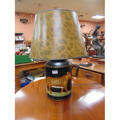 176 - Reproduction tea cannister form table lamp.