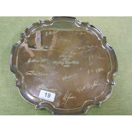 19 - EPNS presentation, and one other. salver with engraved signatures