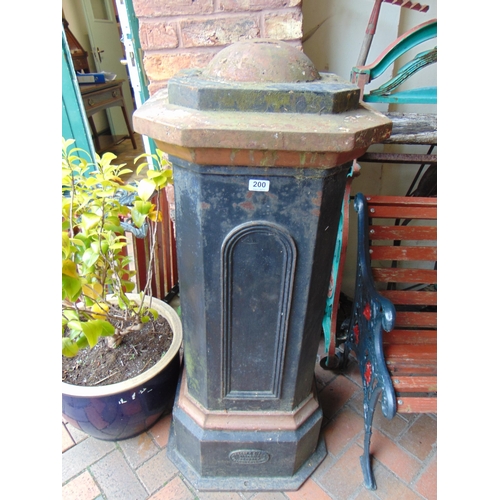 200 - Victorian cast iron R.N.L.I  pillar collection box,  makers mark Preston & Bishop, Victoria Foundry.