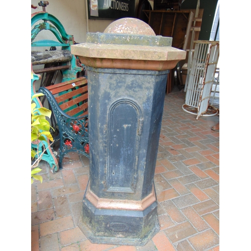 200 - Victorian cast iron R.N.L.I  pillar collection box,  makers mark Preston & Bishop, Victoria Foundry.