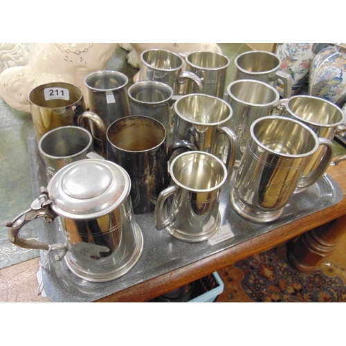 211 - Collection of tankards.