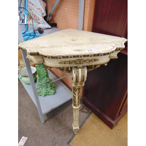 250 - Gilt wood corner console table. 33