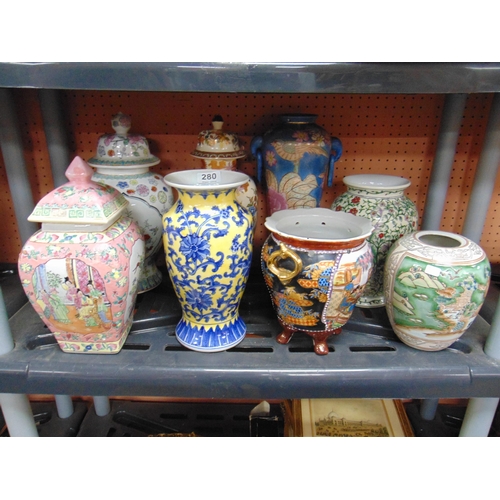 280 - Eight reproduction Oriental vases.