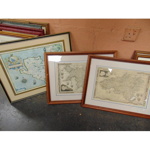 29 - Two antique engraved maps, Cheshire and South Wales, and a reproduction colour map.